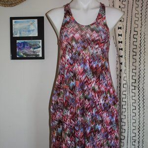 Multi-colored, Patterned Knit Dress